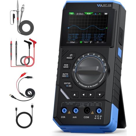 Oscilloscope Portable DST-210 Multimetre Numerique Générateur de Signaux Multimetre Multifonction 3 en 1 19,999 Points Teste la Tension CA/CC Courant Capacité Résistance (1/5)