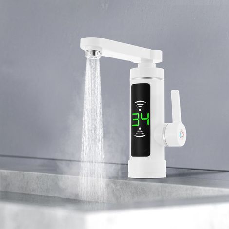 Chauffe-eau électrique instantané LED - Robinet de salle de bain et cuisine - Robinet chaud instantané pour cuisines et salles de bains - 3 kW [Classe énergétique A] (1/5)