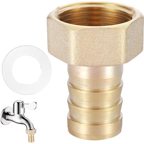 buses de tuyau en laiton 19 mm, filetage femelle 3/4" avec hexagone pour raccords de tuyaux et de jardin (1/5)