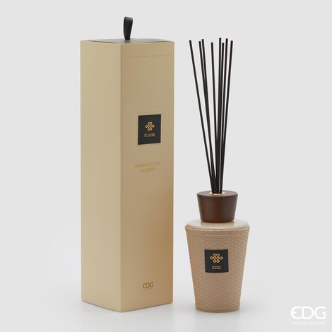 EDG Profumatore Bottiglia Cuir Moroccan Amber 1000 ml H 22 cm (1/3)