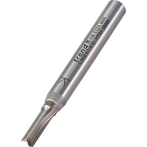 Trend CraftPro C002X1/4TC - Fresa a due scanalature, gambo da 1/4, diametro di taglio 4 mm e lunghezza di taglio 11,1 mm, punta in carburo di tungsteno, C002X1/4TC (1/2)