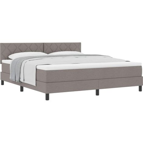 Box Spring Bed with Mattress Taupe 180 x 200 cm Fabric vidaXL (1/5)