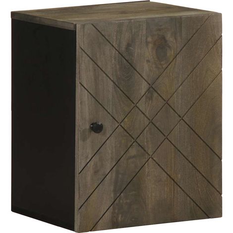 Teenpull – Bad-Wandschrank Schwarz 38x33x48 cm Massivholz Mango (1/5)