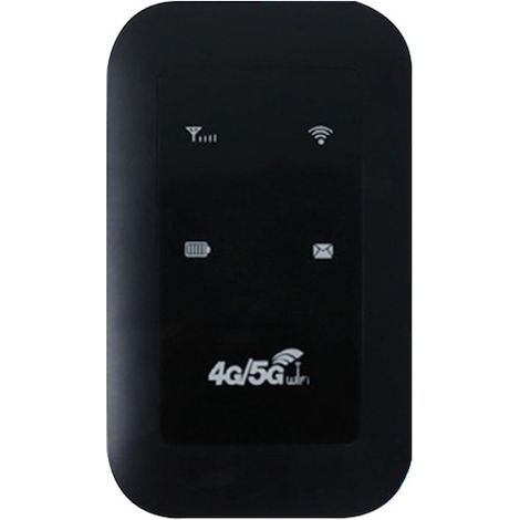 Modem WiFi 4G et 5G portable noir avec batterie 2100 mAh et slot carte SIM, routeur mobile jusqu'à 10 connexions (1/5)
