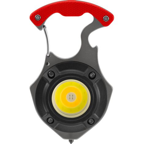 Polypool Torcia LED 500lm Ricaricabile USB 7 Modalità Supporto Magnetico Grigio/Rosso