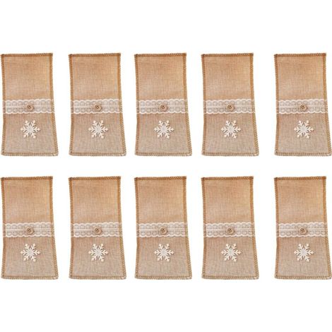 Bardusch-Sac à vaisselle décoration de Noël, décoration de table flocons de neige (1/2)