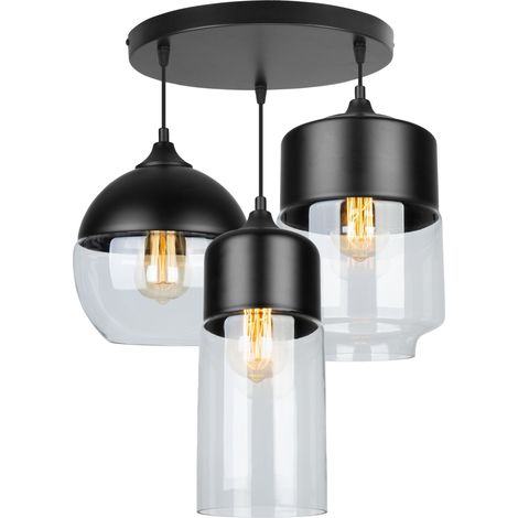 LAMPADAIRE SUSPENDU, PLAFONNIER EN VERRE, ABAT-JOUR LED (1/5)