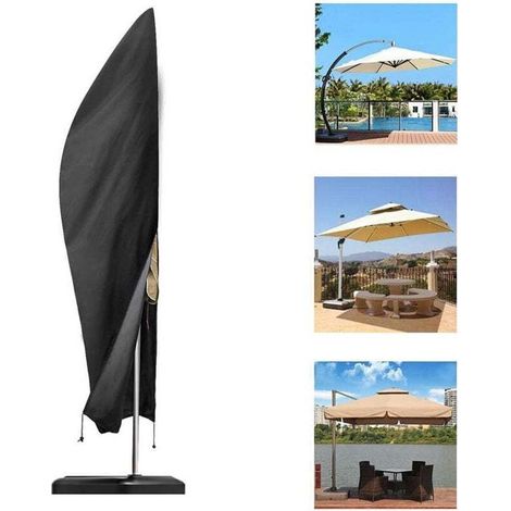 GDHZS- Housse de Protection pour Parasol 280cm x 30 cm/81cm/45cm Parasol Déporté Parasol de Jardin Tissu Oxford Robuste Étanche Anti-UV Anti-Poussière (1/4)