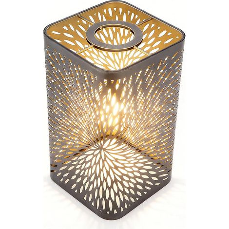 CCYKXAAbat-jour en métal gravé abat-jour avec motif floral pour lampe de table, abat-jour en métal, câble cylindre en fer, pour ampoules E27 E26 (1/5)