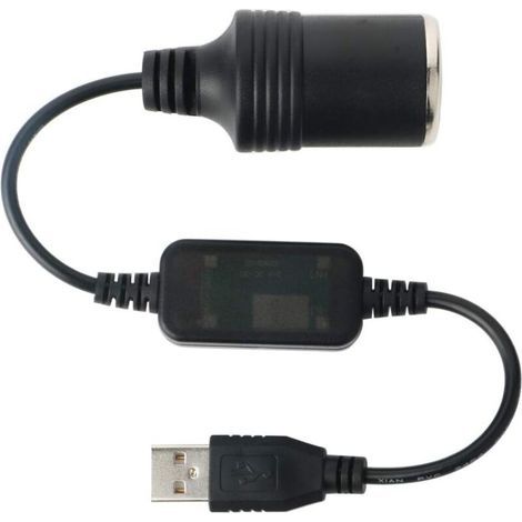 Convertisseur de Câble USB A mâle vers Allume-Cigare Femelle 12V, Voiture Femelle Convertisseur, Voiture Cigarette Allume Socket pour GPS E-Chien (1/5)