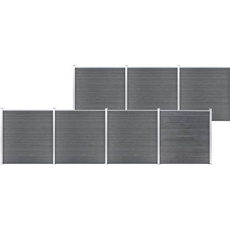 Clôture de jardin Brise vue Panneau de clôture WPC 1218x186 cm Gris 83723 (1/5)