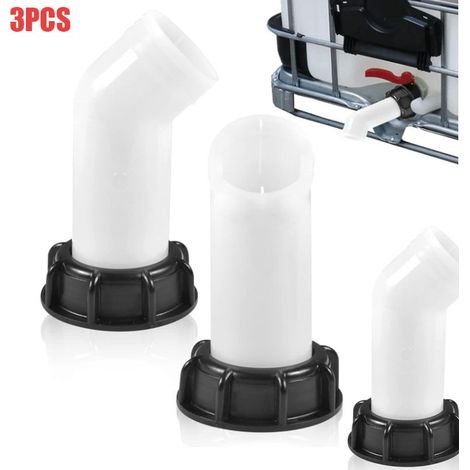 Lot de 3 buses de vidange IBC 60mm – Raccord fileté S60X6 – Étanchéité renforcée avec écrous et rondelles – Pour réservoirs d'eau 1000L (1/5)