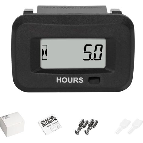 Compteur Horaire Numérique AC/DC 5-277V, 2 Compteurs Partiels (1/5)