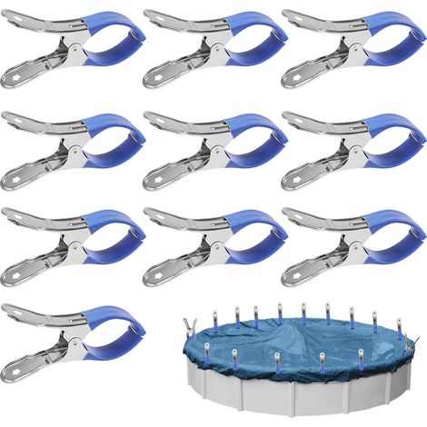 10 Pièces Pinces Bâche Piscine Métal avec Protection, Serre-Joints Forte Tension pour Piscines Hors Sol, Clips Fixation Couverture Bâche, Résistants Vent UV, Usage Extérieur Photo Bricolage (1/5)