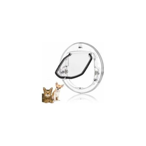 Chatière Pour Animaux De Compagnie Petite Porte Pour Chiens Et Chats Avec 4 Possibilités De Verrouillage Rond, Blanc Et Transparent Aléatoire à Envoyer