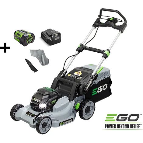 Ego Power+ – Tondeuse à batterie 56V 2.5Ah – Largeur de coupe 42 cm – Moteur sans balais – Autonomie 20 minutes – Broyage et ramassage arrière