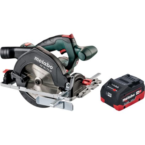 Metabo KS 18 LTX 57 Sierra circular sin cable 18 V 165 mm + 1x batería LiHD 5,5 Ah - sin cargador