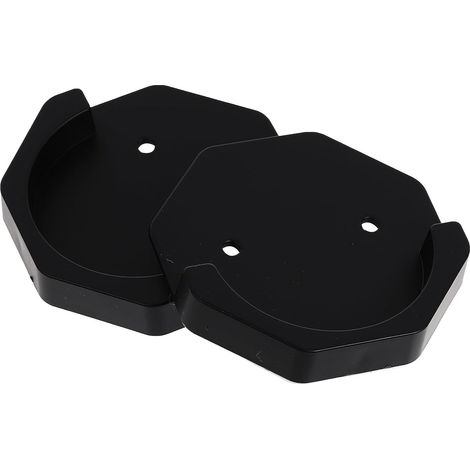 Support de tringle de douche Holibanna, facile à nettoyer, fixation murale, ABS noir, lot de 2, forme ronde (1/5)