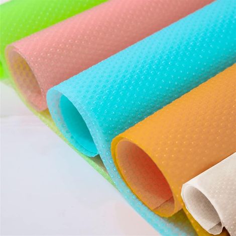 Tapis Refrigerateur 5 piècesTapis de Frigo Antibactérien Antifouling Non Slip Coupable Frigo Mat pour Cuisine Frigo Tiroir