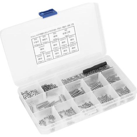 662 Pièces Vis M2 Acier Inoxydable 304 Tête Plate Cruciforme + Rondelle Élastique Plate + Écrou (1/5)