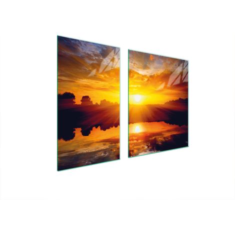Glasplatte und Schneidebrett 100x52 SUN