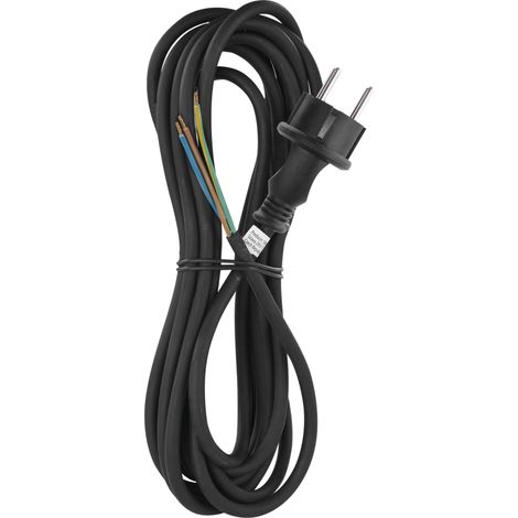 EMOS Cavo di collegamento in gomma 5 m, cavo di alimentazione, cavo di collegamento per carico meccanico medio, cavo di collegamento Schuko, 3 x 1,0 mm2, gomma H05RN-F/neoprene, nero (1/5)