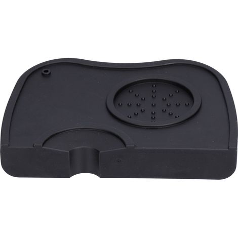 Tapis de tasseur à café en silicone antidérapant avec support de tassage d'angle pour machine à café. (1/5)