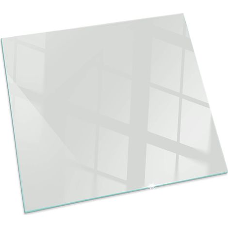 Plaque décorative de protection avec impression sous cheminée pour salon Couleur Gris Carrée 60x60 cm (1/5)