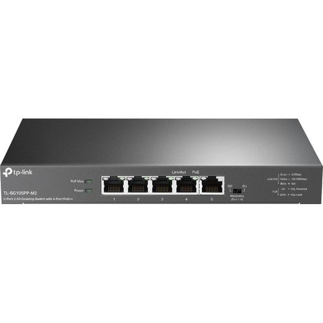 Commutateur de bureau TP-Link 5 ports 2,5G avec 4 ports PoE++ (1/2)