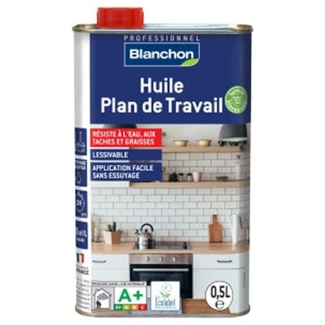 Huile plan de travail Biosourcée 0,5 L - Incolore mat - BLANCHON