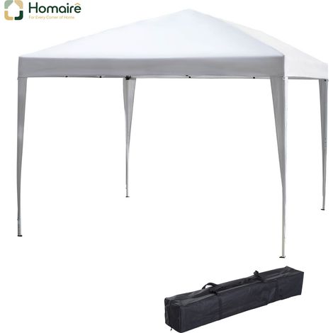 HOMAIRE Pavillon Pop-Up Faltbar 2,95x2,95m UV-Schutz Weiß Stahl Oxford-Gewebe pour Gardenpartys et Events
