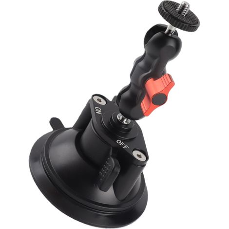 Support de caméra de voiture à ventouse puissante, support pour caméra d'action, bras articulé à double rotule, trou de vis 1/4". (1/5)
