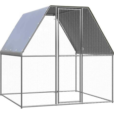Maison Exclusive - Gabbia per Polli Argento e Grigio 2x2x2 m in Acciaio Zincato
