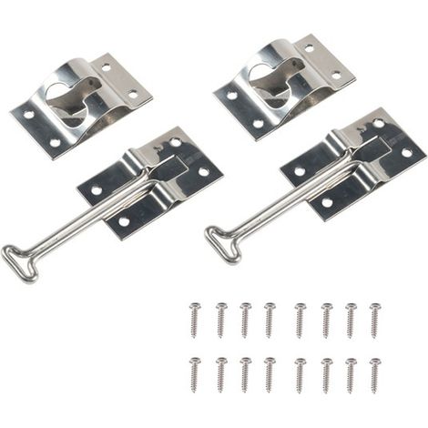 Lot de 2. Taille : 15 cm. Couleur : Argent. Matériau : Métal. Crochets de porte, crochets pour camping-car, crochets de fixation. (1/4)