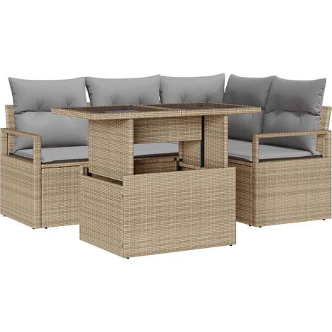 Maison Exclusive - Set Divano da Giardino 5 pz 4-Numero di posti (1/5)