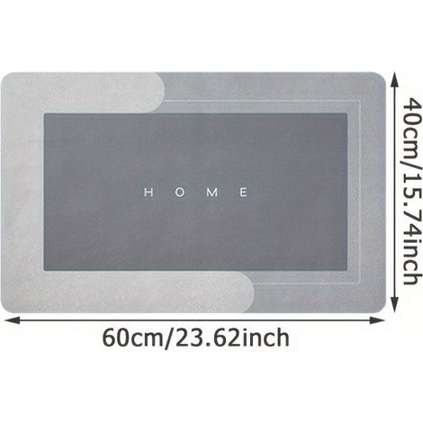 Ede Minimaliste - Gris clair 40 x 60 cm Boue de diatomées Tapis de cuisine en terre de diatomées absorbante et dégraissante, résistant à l'usure, facile à nettoyer et antidérapant. (1/5)