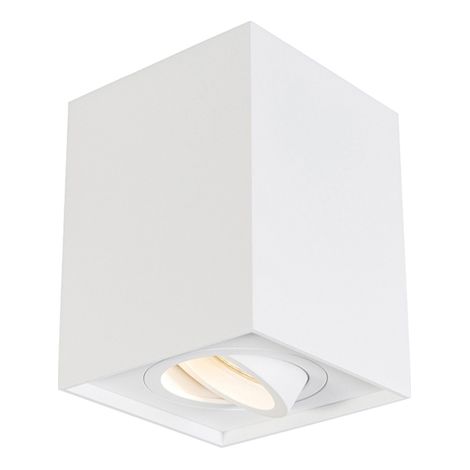 QAZQA + Moderno Foco inteligente blanco con WiFi GU10 orientable - Quadro 1 Up Aluminio Cuadrada Adecuado para LED Max. 1 x 5 Watt