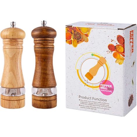 Moulin à poivre manuel, matériaux écologiques, noyau en céramique, 2PCS-2 (1/2)