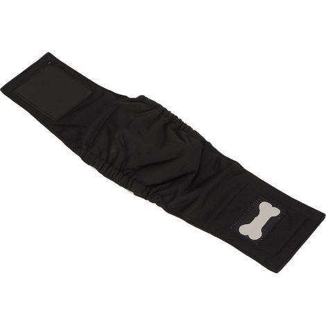 Bande abdominale pour chien mâle, étanche, forte absorption d'eau, respirante et confortable, noire, taille XS. (1/5)
