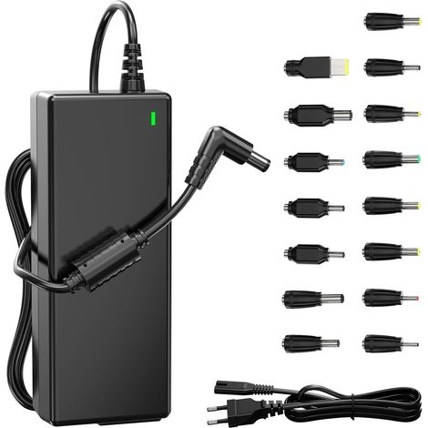 90W Chargeur Universel PC Portable – Câble d'alimentation pour Ordinateur Portable 18.5V à 20V, 4.74A, 15 Connecteurs, Pas de USB-C (1/5)