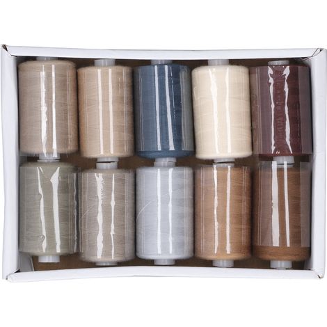 Sewing Machine Thread 10 Color Gray Series Excellent Tensile Strength Polyester Embroidery Tools (1/5)