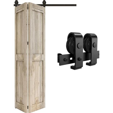 92CM/3FT Sliding Door Hardware Kit Sliding Door Rail for Single Door Hardware System Folding Door Kit (No Panel) (1/5)