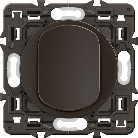 Legrand - Poussoir lumineux Céliane - Enjoliveur Noir, support et voyant (1/4)