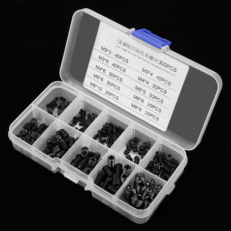 300-teiliges Sortiment an Innensechskantschrauben M3/M4/M5/M6/M8 mit Box (1/5)