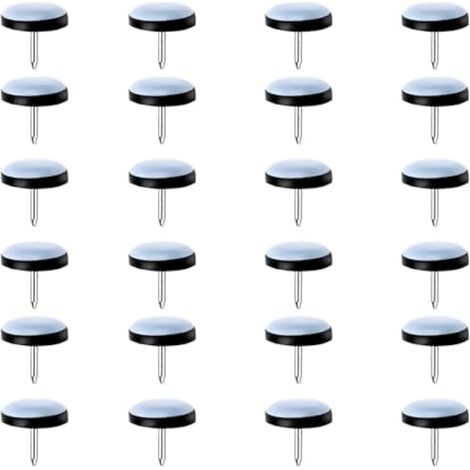 Lot de 24 patins adhésifs en PTFE pour meubles, patins ronds de 30 mm pour chaises, tables, canapés et meubles de rangement (1/5)