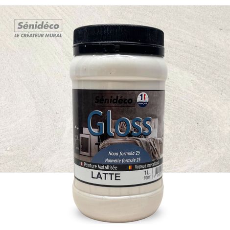 Peinture murale à effets effet soie – GLOSS 1L – Couleur latte – Surface couverte 10 m² – Finition métallisée élégante (1/5)