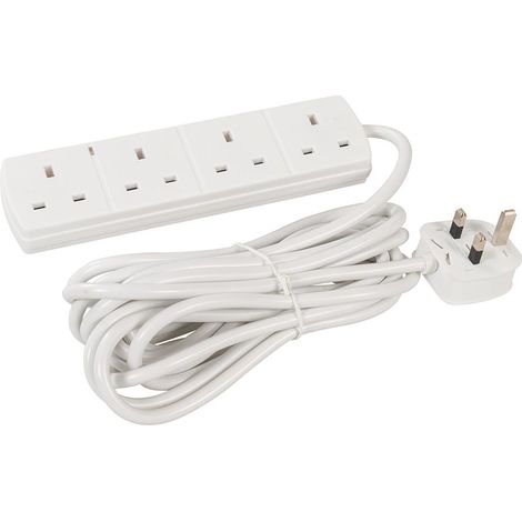 Powermaster - Rallonge électrique Avec Voyant Néon 230 V - 4 Prises - 5 M