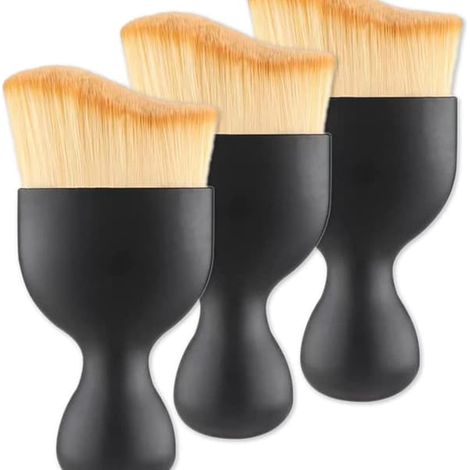 Brosse de nettoyage douce pour intérieur de voiture, lot de 3, noire (1/5)
