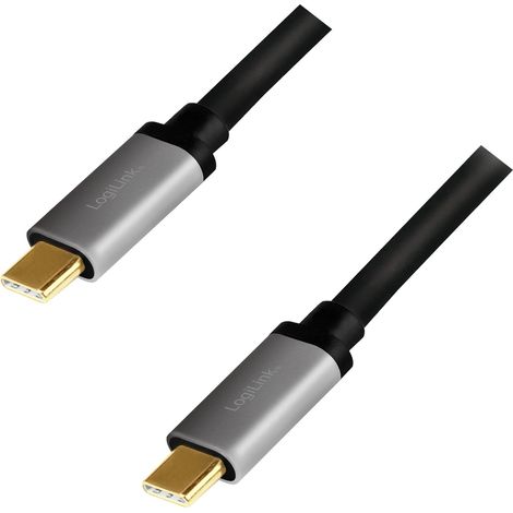 Cavo da USB-C a USB-C da 1,5 m LogiLink - PD3 100W, certificazione E-mark, 480 Mbit/s, nero (1/4)