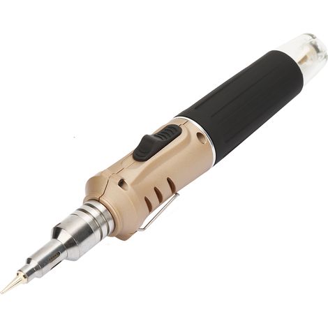 Kit 10 pièces HS-1115K Fer à souder gaz butane multifonction sans fil chalumeau soudure doré (1/4)